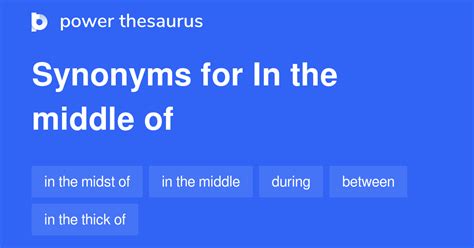 synonyms for in the middle